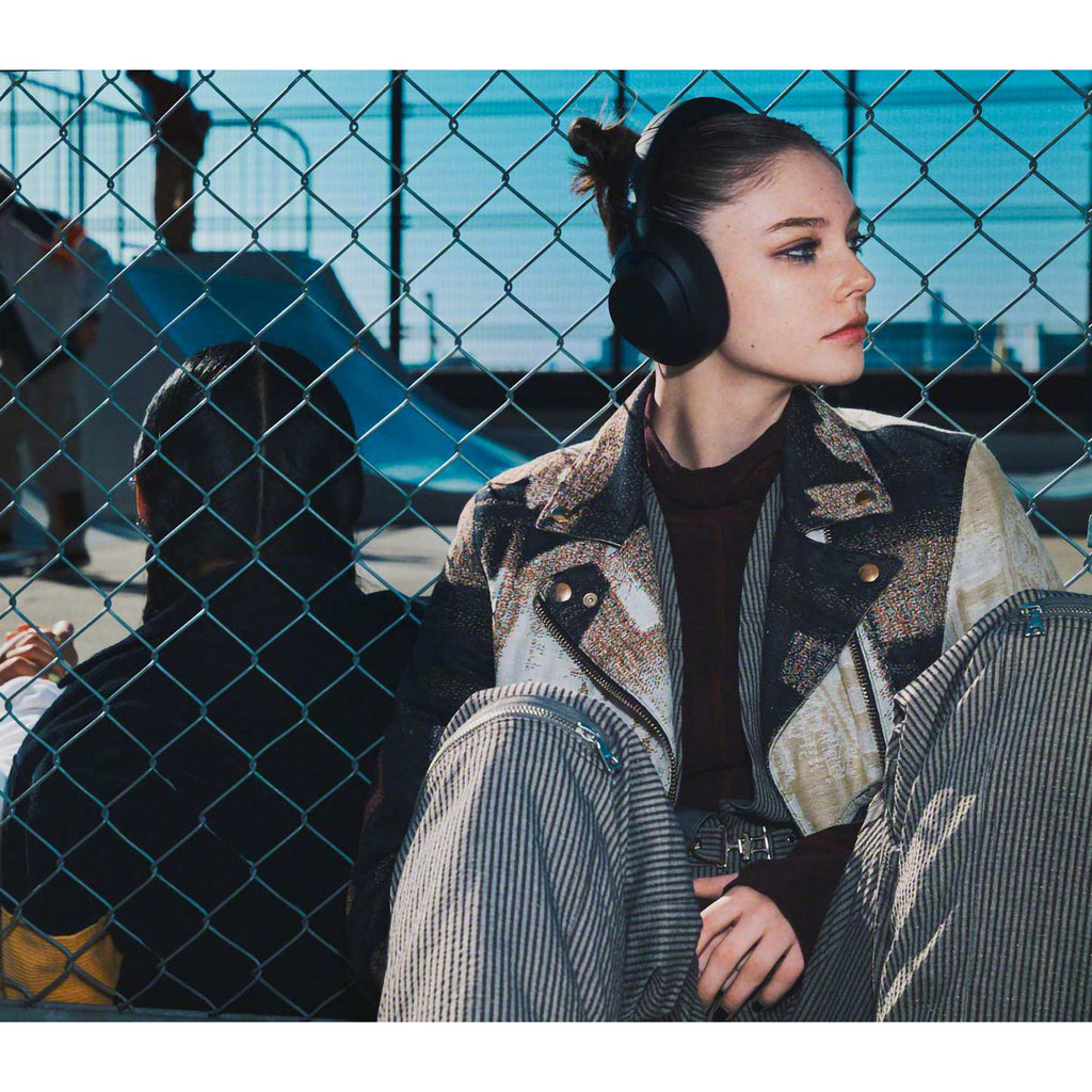 Sony ULT Wear Noise Canceling Headphones with Bass Boost Transfer - Black - Right Angle Lifestyle