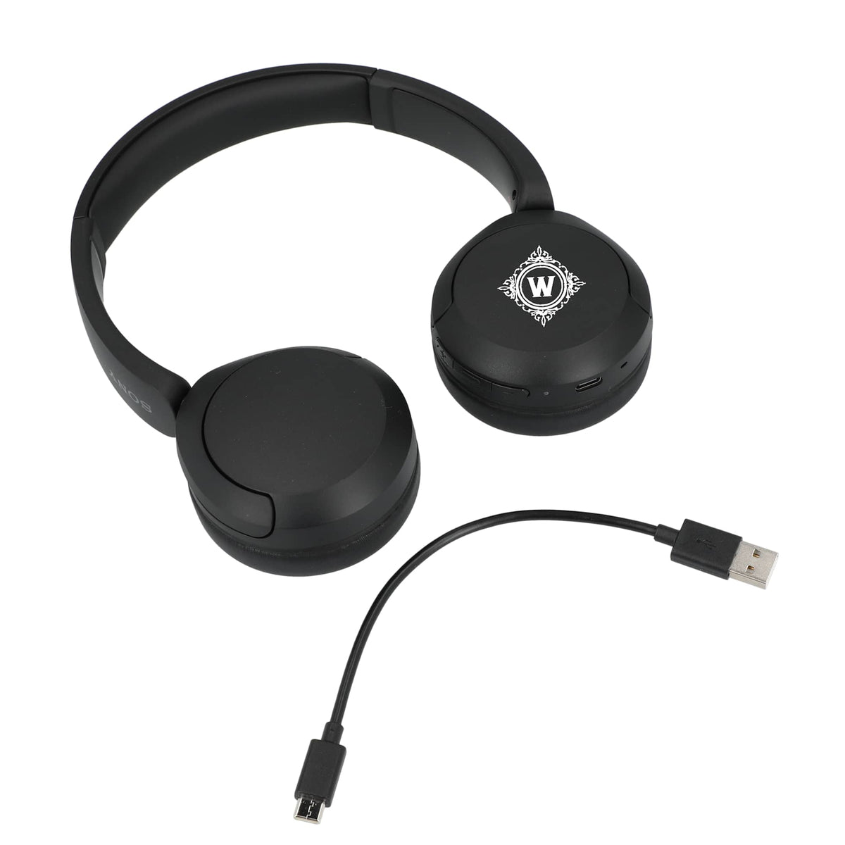 Sony WH-CH520 Lightweight Wireless Headphones with Mic - Black - Front