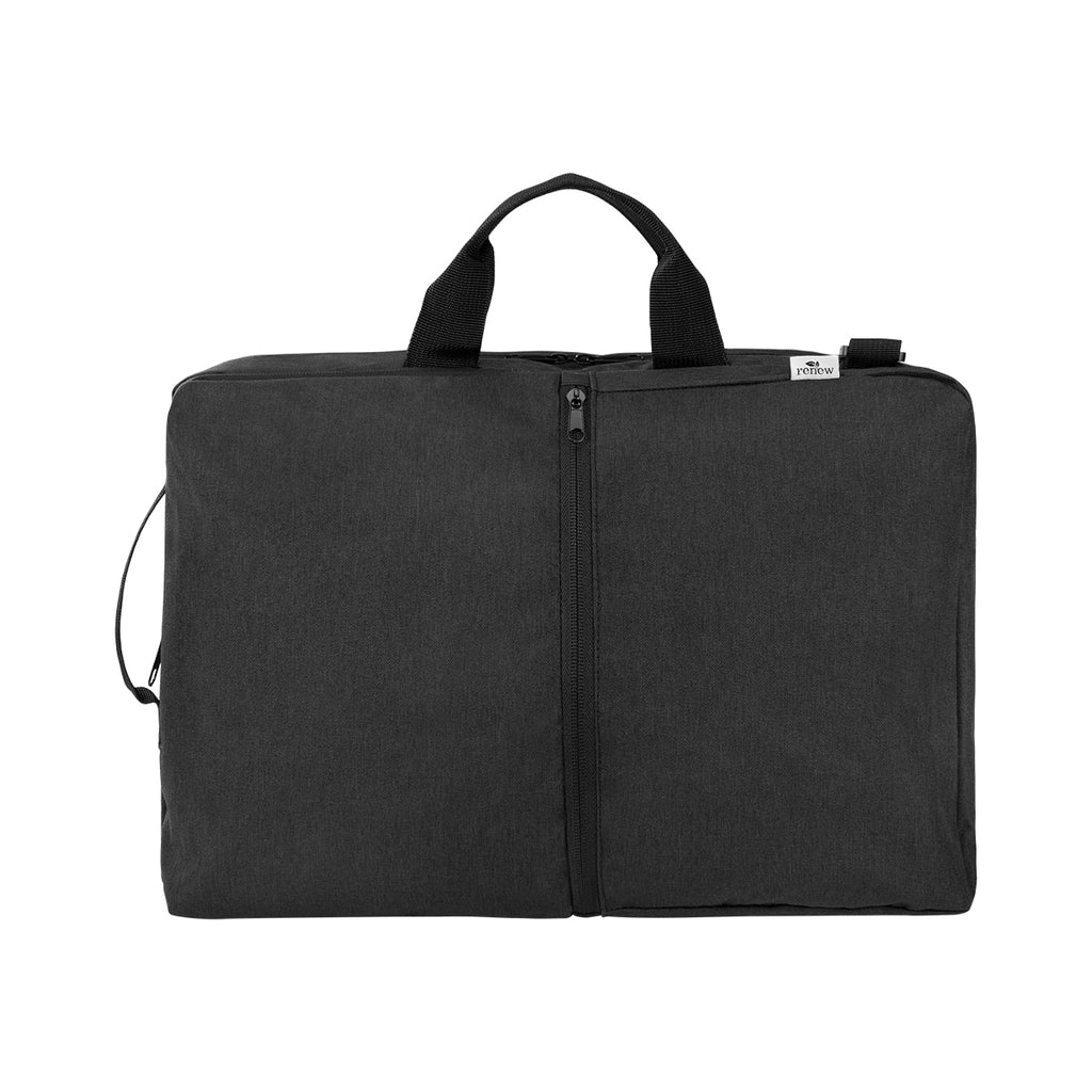 Sophie Convertible Computer Backpack in Recycled PET, Three-Way Embroidery - Black - Briefcase