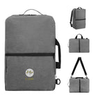 Sophie Convertible Computer Backpack in Recycled PET, Three-Way Embroidery - Gray - Embroidery