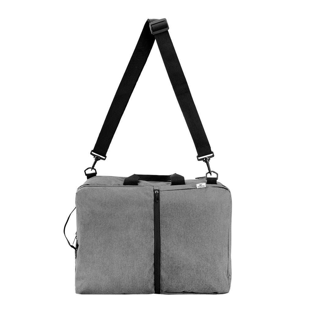 Sophie Convertible Computer Backpack in Recycled PET, Three-Way Embroidery - Gray - Messenge_Bag