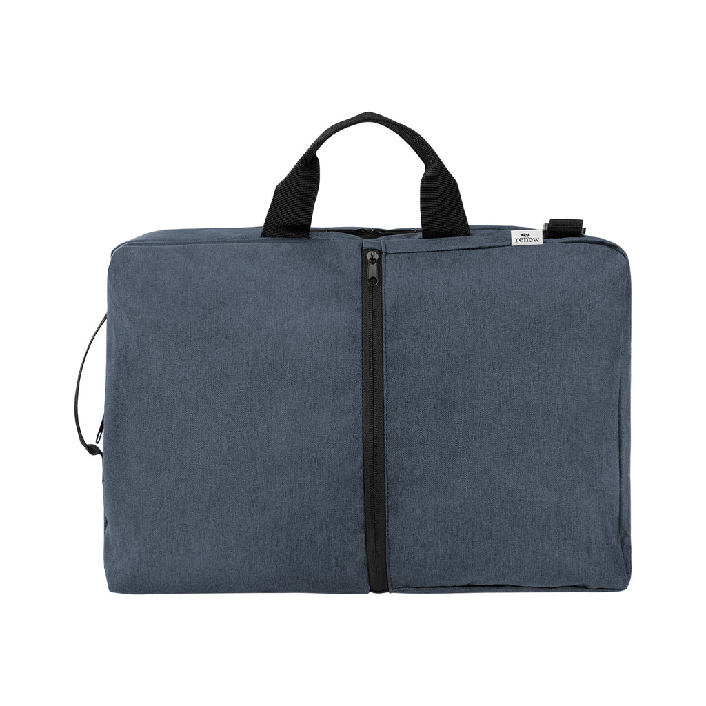 Sophie Convertible Computer Backpack in Recycled PET, Three-Way Embroidery - Navy - Briefcase