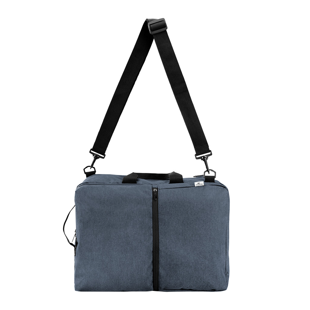 Sophie Convertible Computer Backpack in Recycled PET, Three-Way Embroidery - Navy - Messenge_Bag