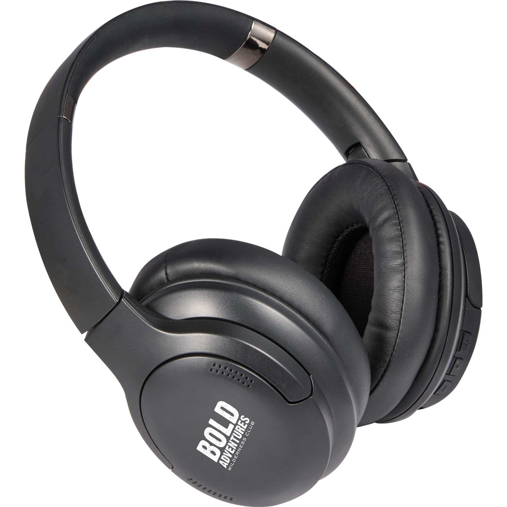 SoulMic Over-Ear Bluetooth Headphones in Recycled Plastic - Black - Front