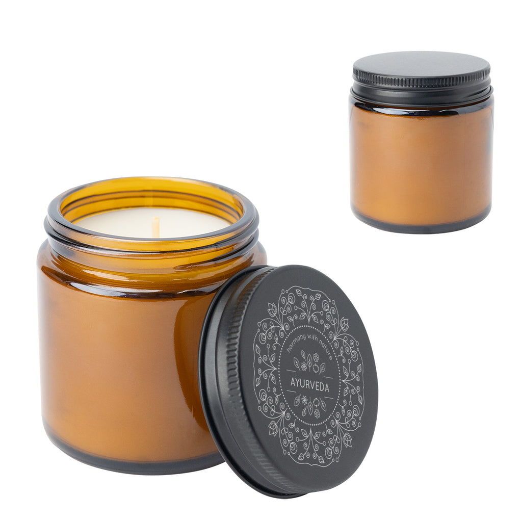 Soy Candle, 3.5 oz - Brown - Pad Print