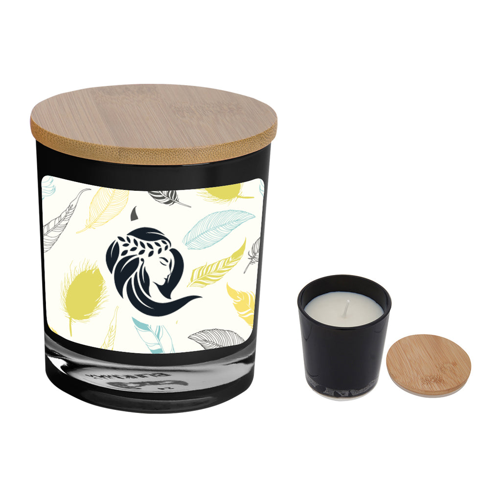 Soy Candle in Bamboo with a Full Color Label - Black - Label