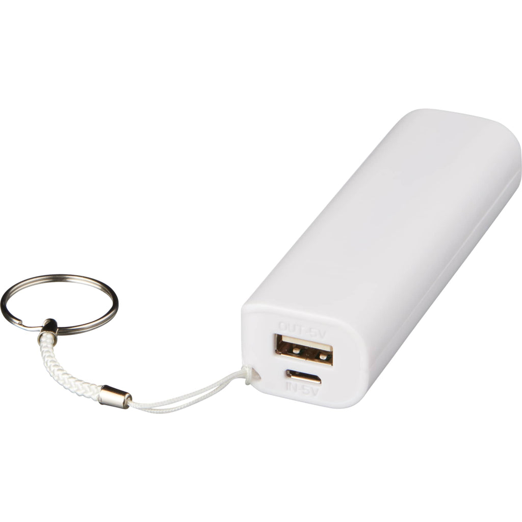 Span Key Ring Power Bank, 1,200 mAh Full Color - White - Photo 3