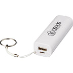 Span Key Ring Power Bank, 1,200 mAh - White - Front