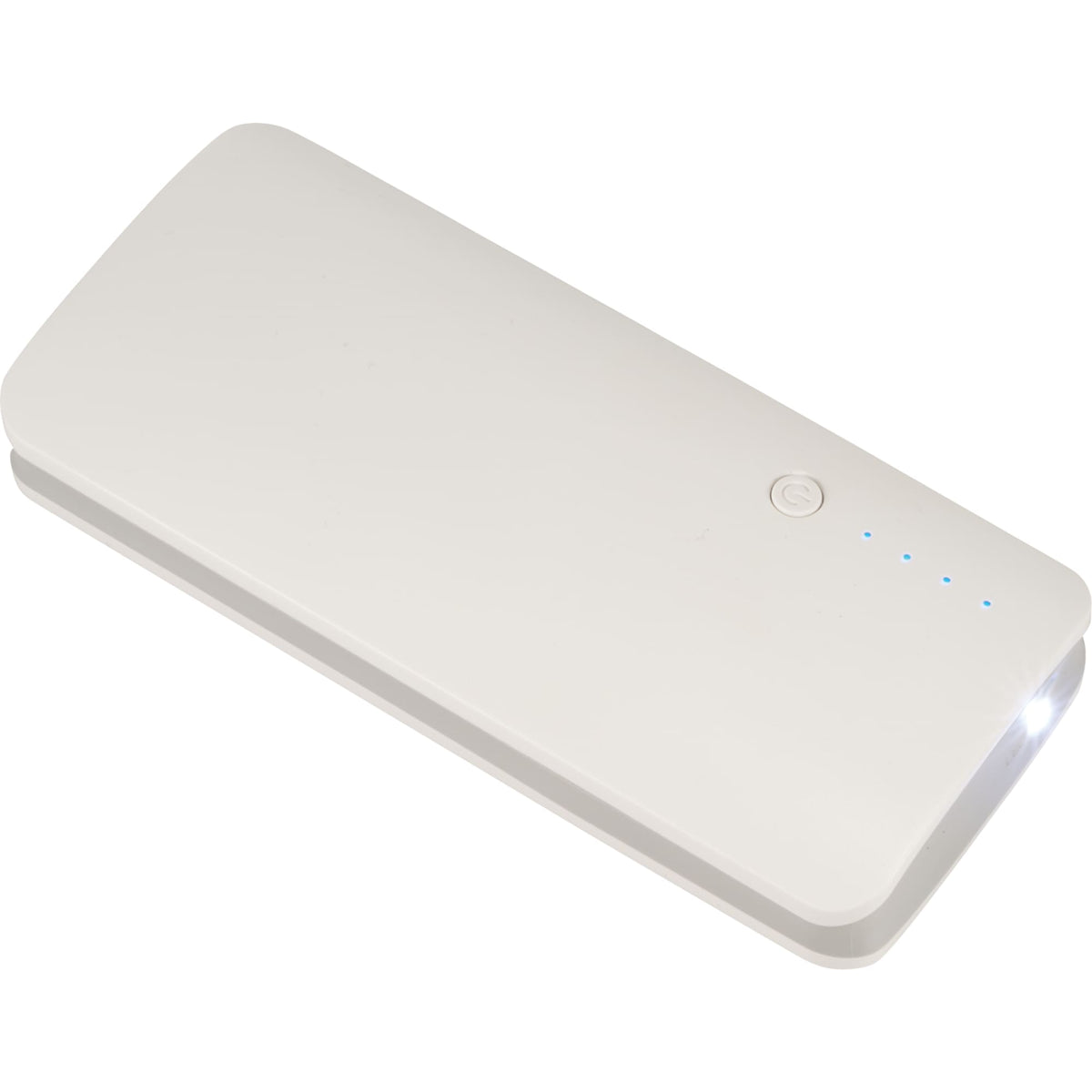 Spare Three-Port Power Bank with Flashlight, 10,000 mAh Full Color - White - Photo 3
