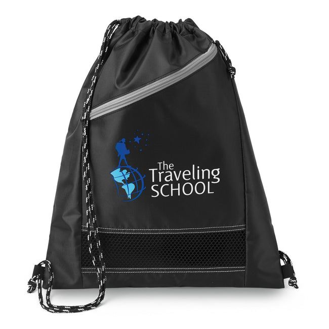 Spark Sport Drawstring Backpack with Diagonal Zip Pocket