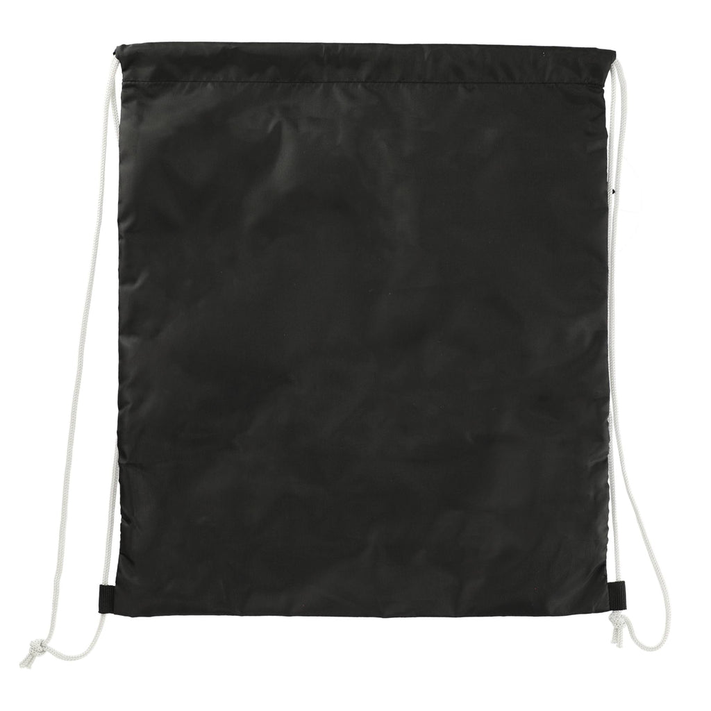 Sparks Recycled Drawstring Bag with Mesh Accents - Black - Back
