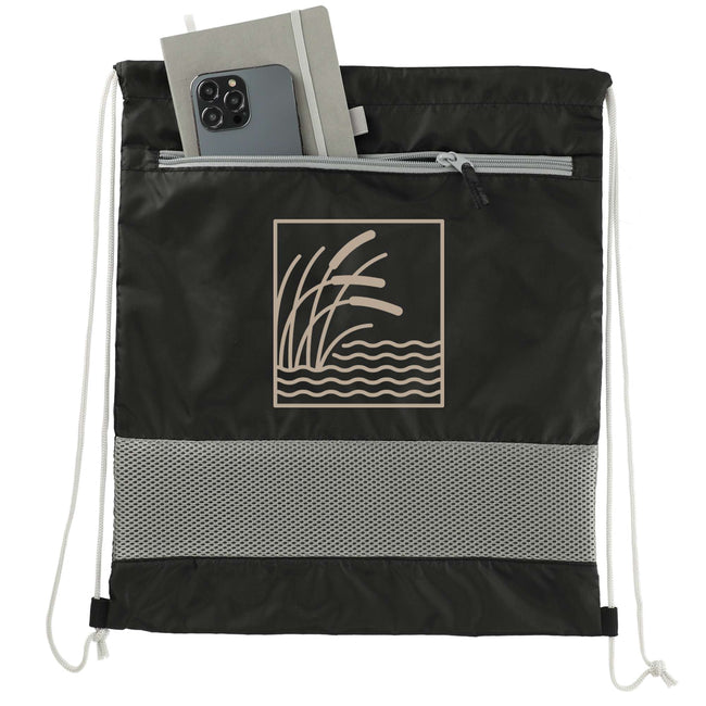 Sparks Recycled Drawstring Bag with Mesh Accents