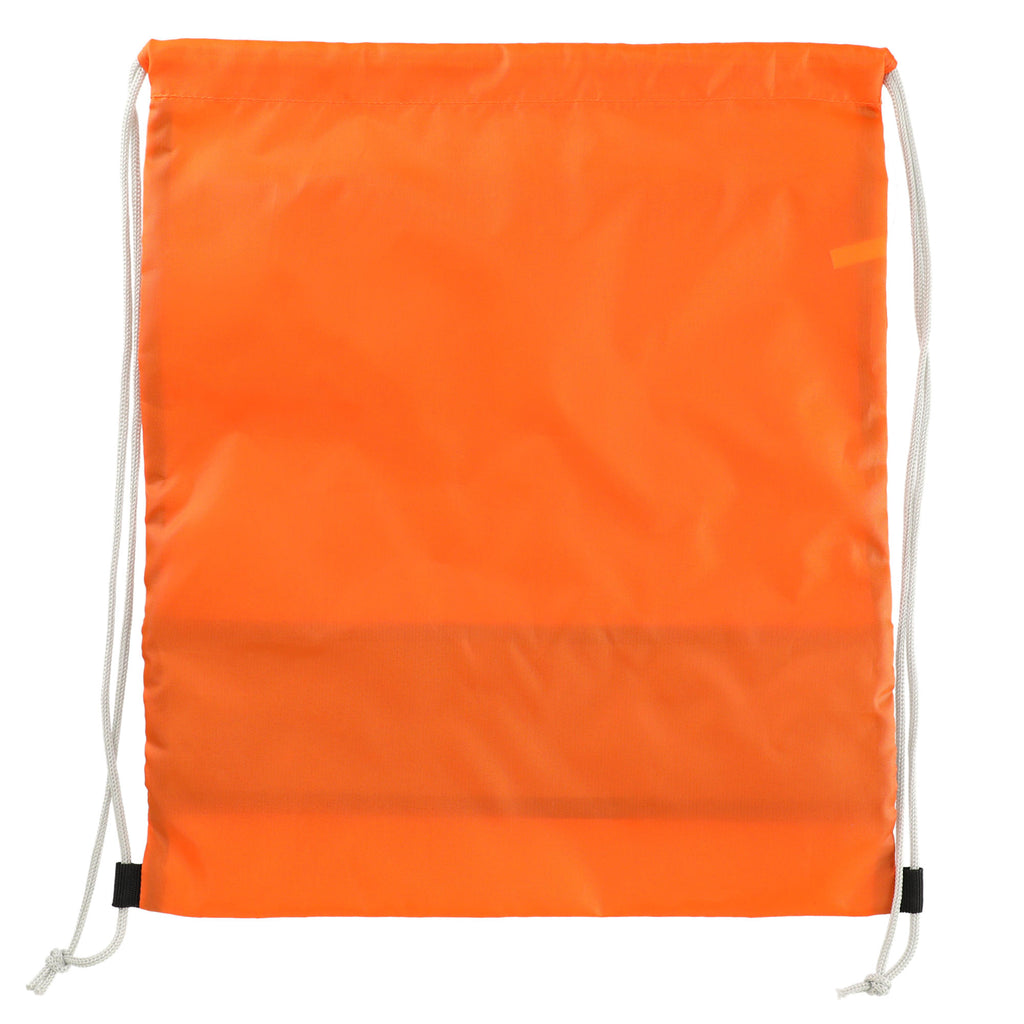 Sparks Recycled Drawstring Bag with Mesh Accents - Orange - Back