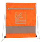 Sparks Recycled Drawstring Bag with Mesh Accents - Orange - Front 2