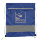 Sparks Recycled Drawstring Bag with Mesh Accents - Royal - Front 2