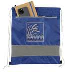 Sparks Recycled Drawstring Bag with Mesh Accents - Royal - Front