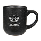 Speckled Matte Ceramic Mug, 14 oz - Black - Silk Screen