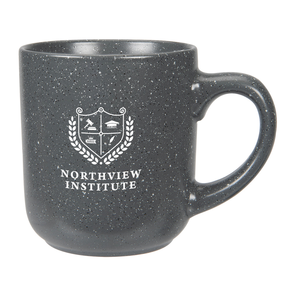 Speckled Matte Ceramic Mug, 14 oz - Gray - Silk Screen