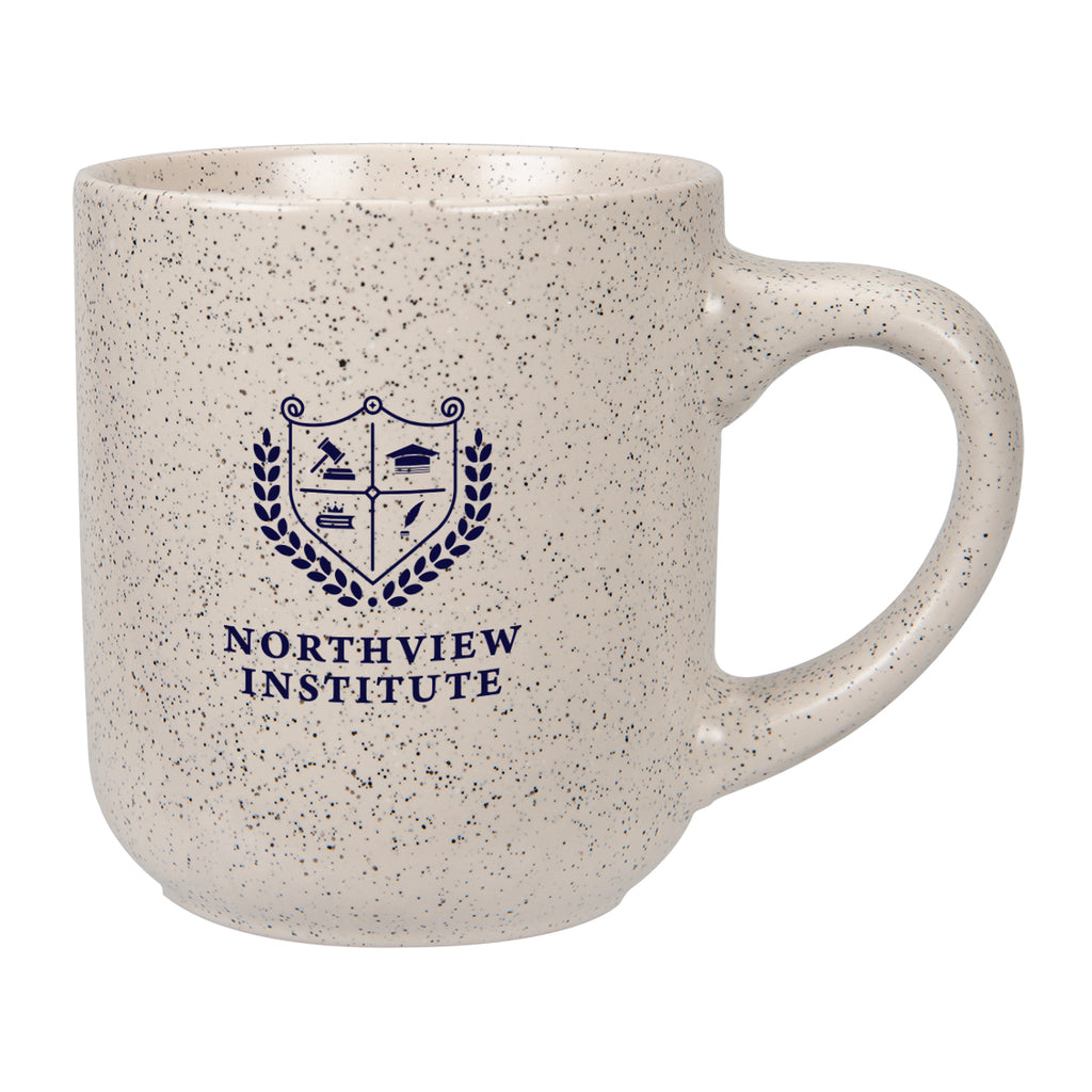Speckled Matte Ceramic Mug, 14 oz - Natural - Silk Screen