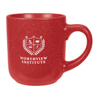 Speckled Matte Ceramic Mug, 14 oz - Red - Silk Screen