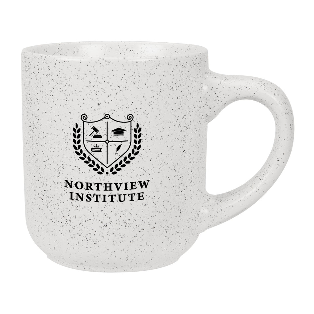 Speckled Matte Ceramic Mug, 14 oz - White - Silk Screen