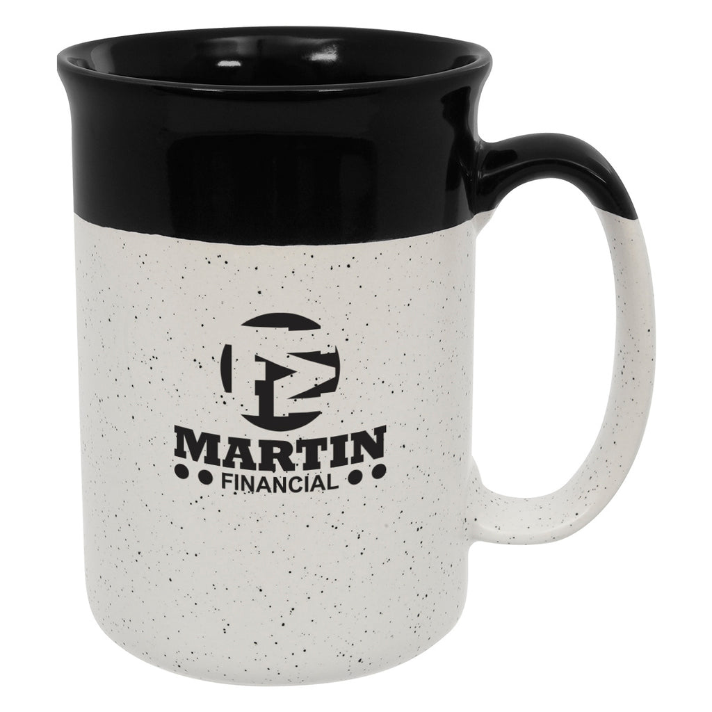 Speckled Mug, 13 oz - White with Black - Ceramic
