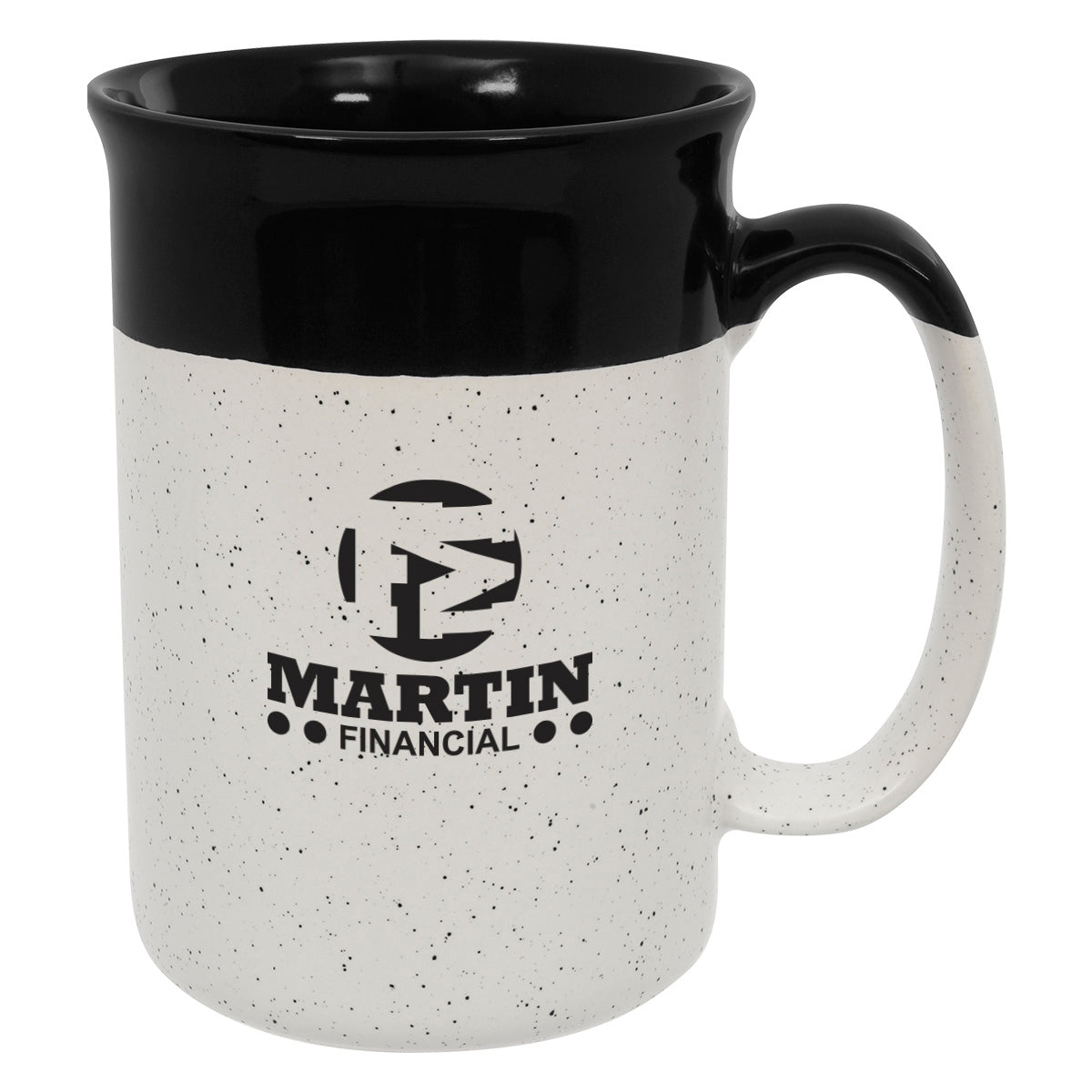 Speckled Mug, 13 oz - White with Black - Ceramic