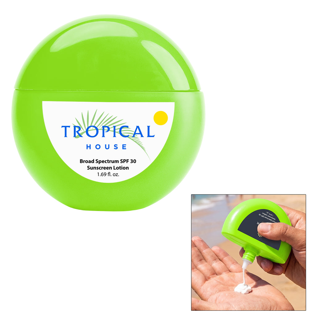 SPF 30 Sunscreen in Recycled ABS, 1.7 oz - Lime Green - White_Label_4CP