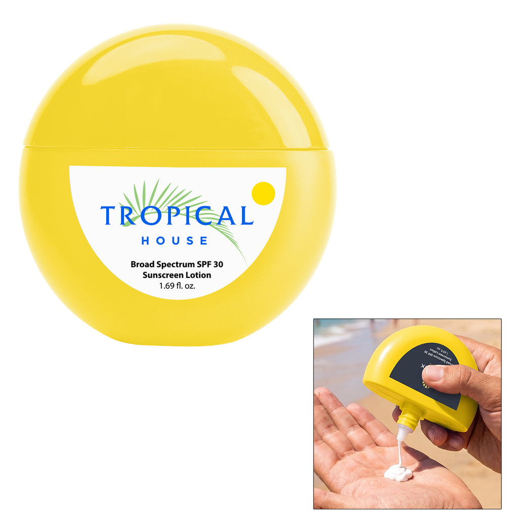 SPF 30 Sunscreen in Recycled ABS, 1.7 oz - Yellow - White_Label_4CP