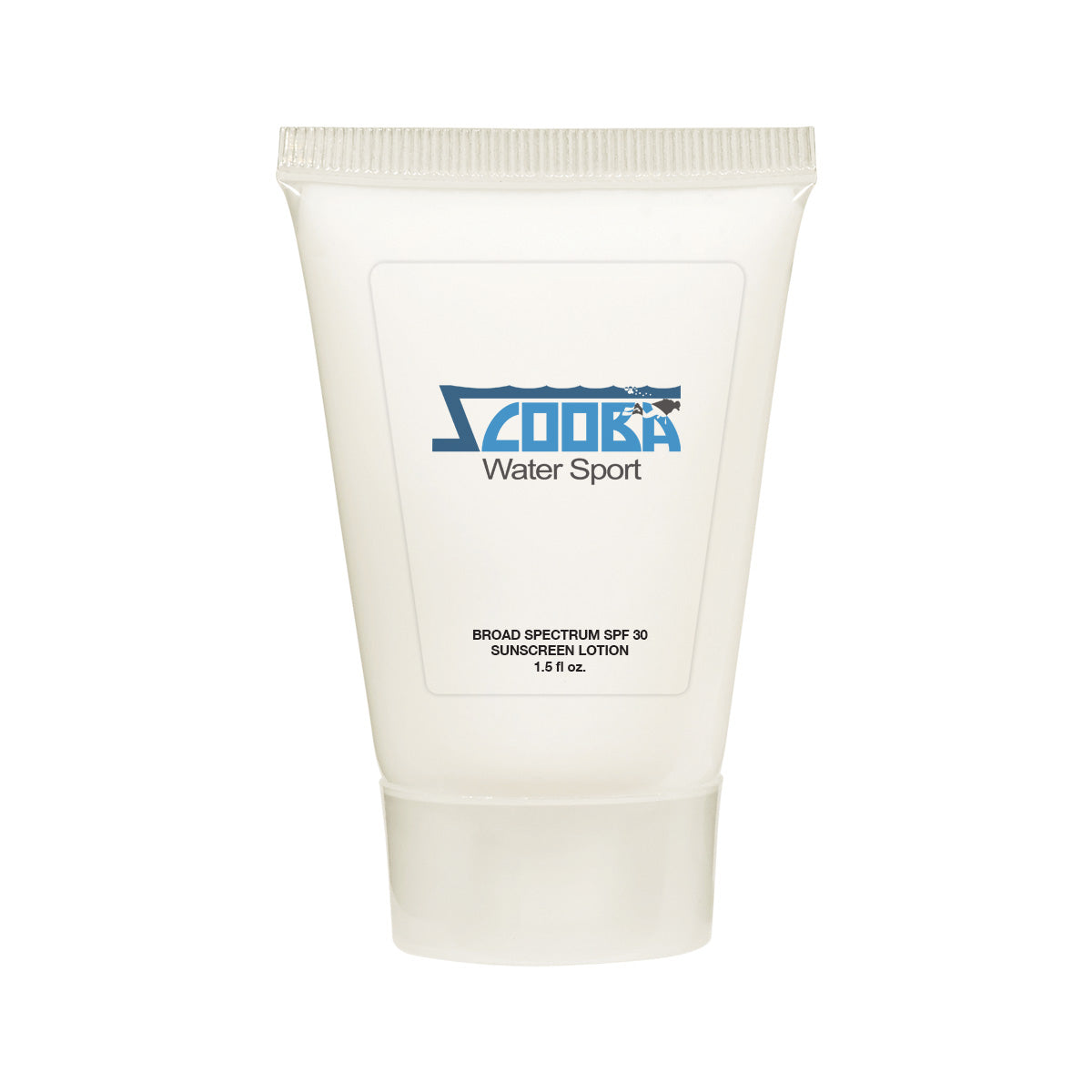 SPF 30 Sunscreen Tube, 1.5 oz - White - Full Color on a Clear Label