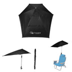 SPF 50 Chair Umbrella with Recycled Canopy, 50 Inch Arc - Black - Silk Screen