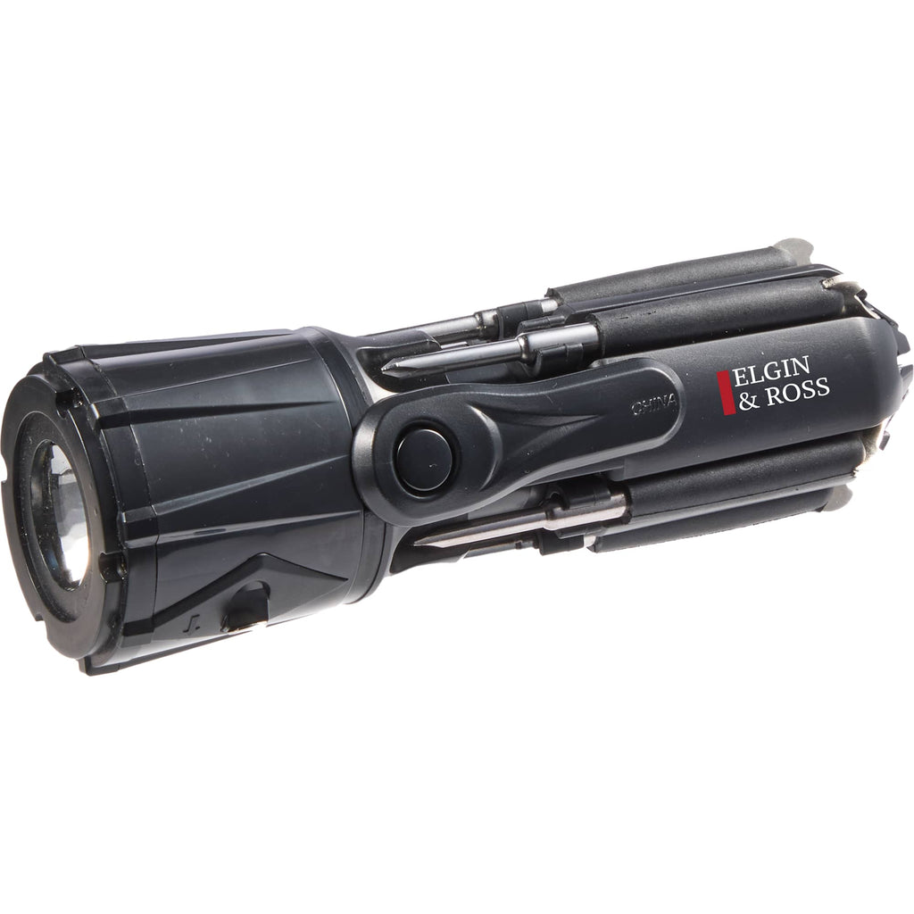 Spidey Screwdriver Flashlight in Recycled ABS, 10 in 1 - Black - Front 2