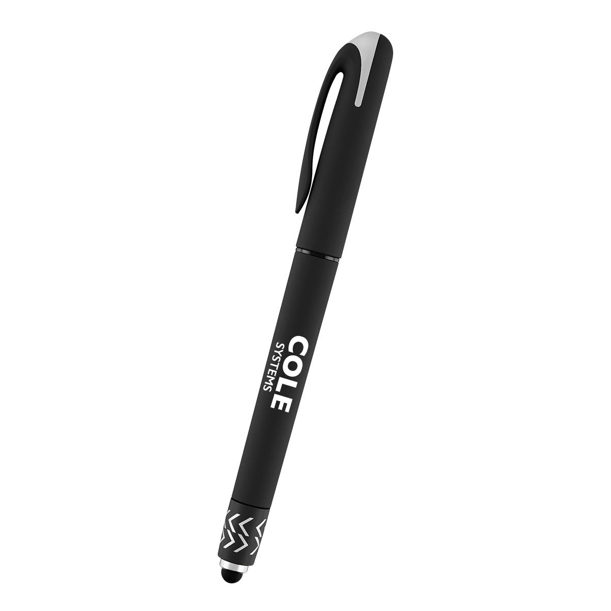 Spin Top Gel Pen and Stylus - Black - Silk Screen