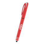 Spin Top Gel Pen and Stylus Full Color - Red - Silk Screen