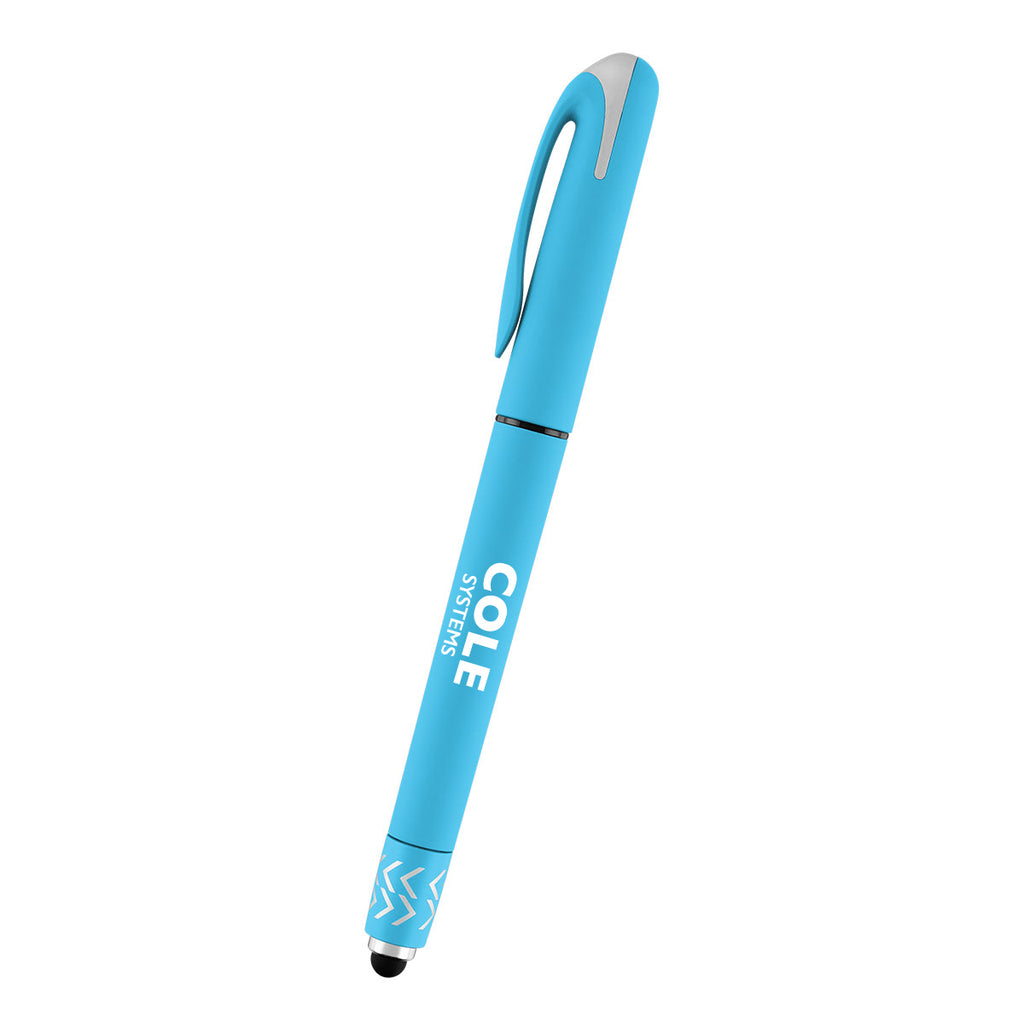 Spin Top Gel Pen and Stylus - Light Blue - Silk Screen