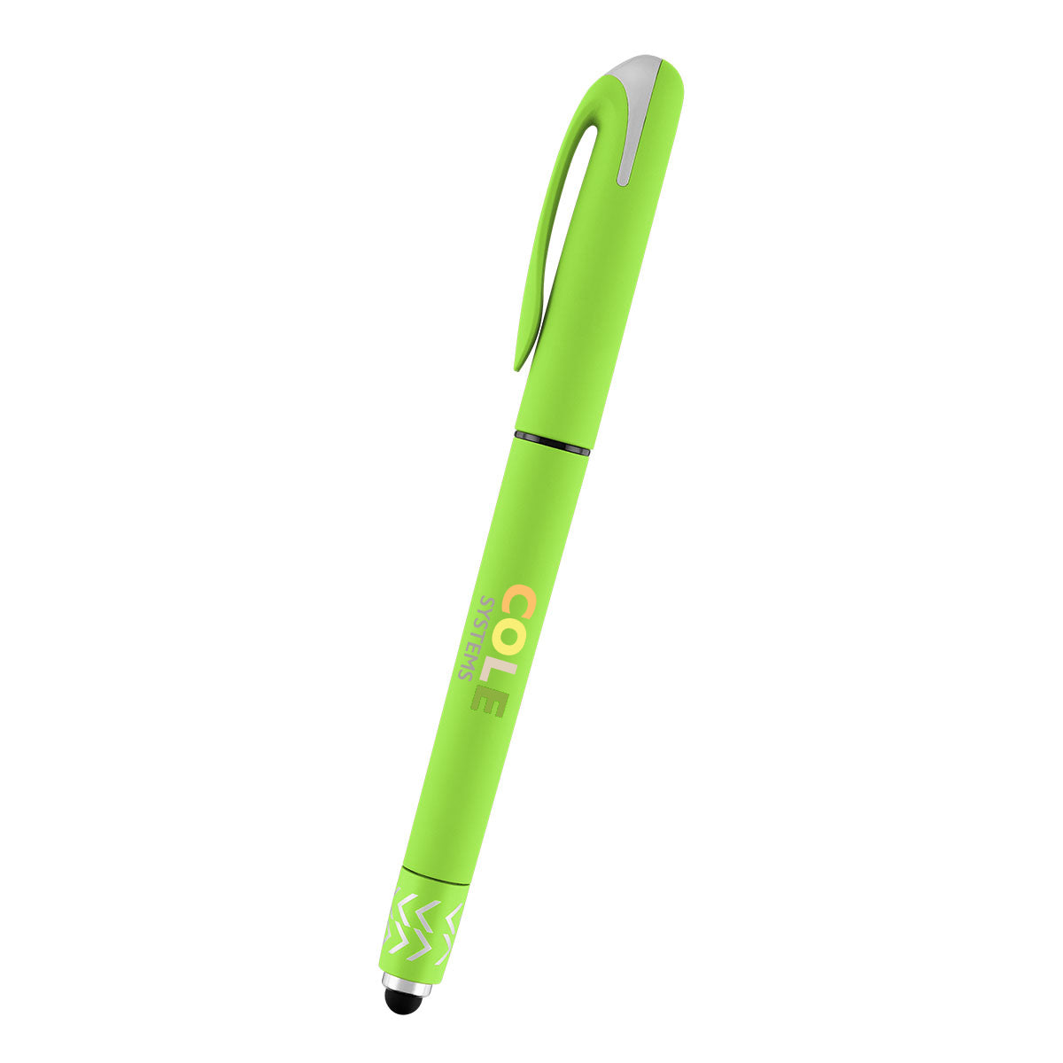 Spin Top Gel Pen and Stylus - Lime Green - Full Color