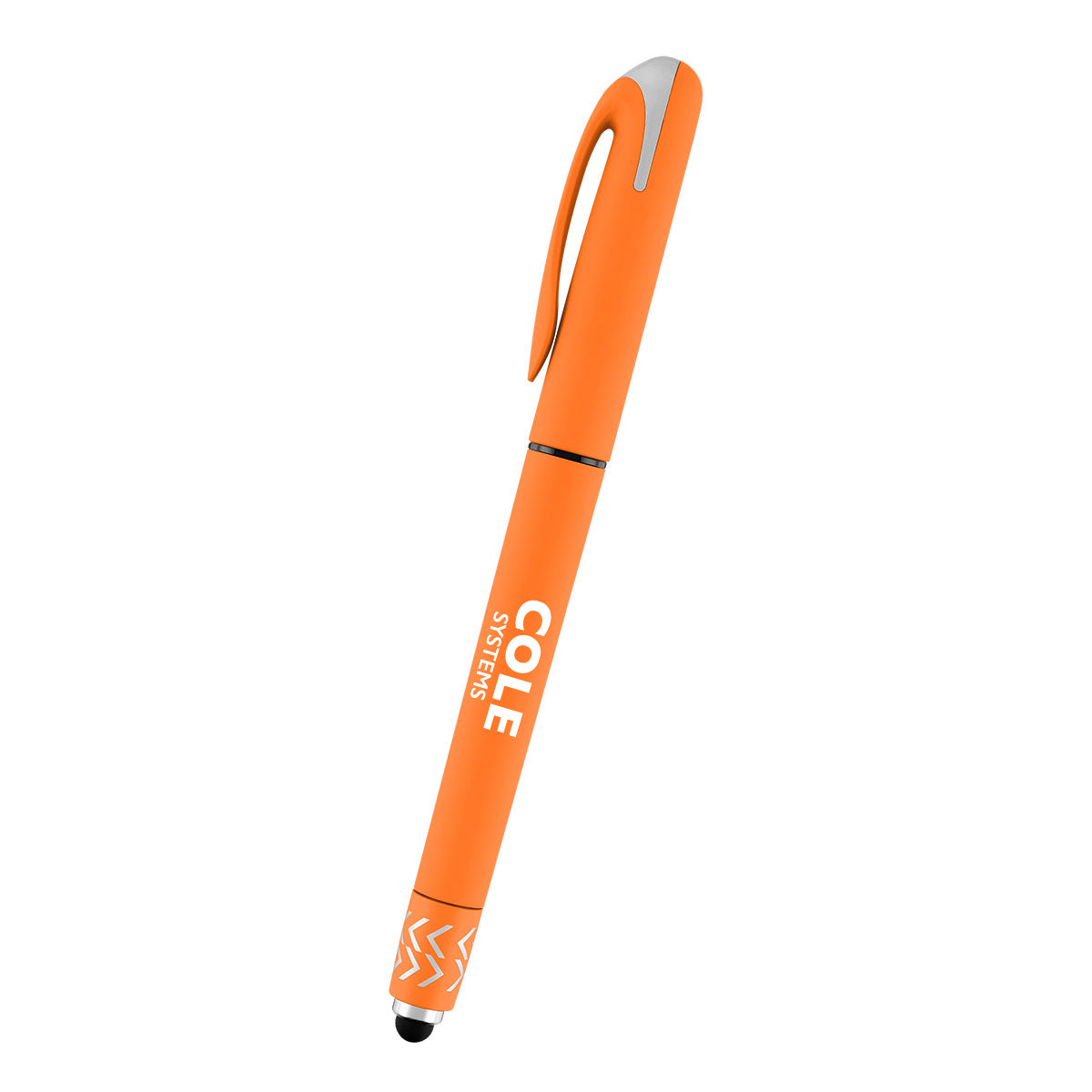 Spin Top Gel Pen and Stylus - Orange - Silk Screen