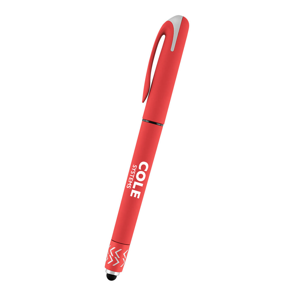 Spin Top Gel Pen and Stylus - Red - Silk Screen