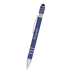Spin Top Pen and Stylus Laser Engraving - Blue - Pad Print