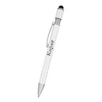 Spin Top Pen and Stylus Laser Engraving - White - Pad Print