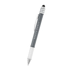 Spin Top Stylus Ruler Pen in Recycled ABS - Gray - Pad Print