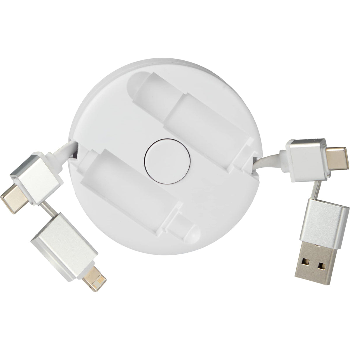 Spinner Extendable 5-in-1 Charging Cable, 40W - White - Alternate