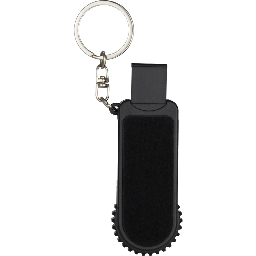 SpinStand Keychain with Phone Stand and Fidget Spinner Full Color - Black - Back 2