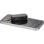 SpinStand Keychain with Phone Stand and Fidget Spinner Full Color - Black - Propped 3