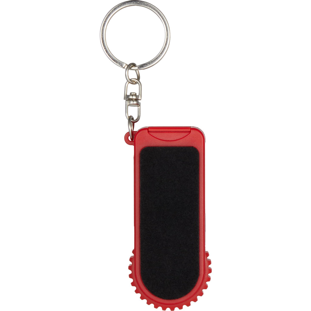 SpinStand Keychain with Phone Stand and Fidget Spinner Full Color - Red - Back