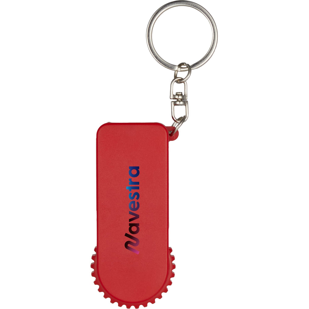 SpinStand Keychain with Phone Stand and Fidget Spinner Full Color - Red - Front