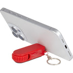 SpinStand Keychain with Phone Stand and Fidget Spinner Full Color - Red - Propped