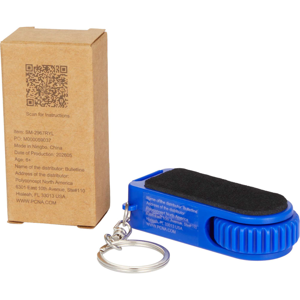 SpinStand Keychain with Phone Stand and Fidget Spinner Full Color - Royal - Packaging
