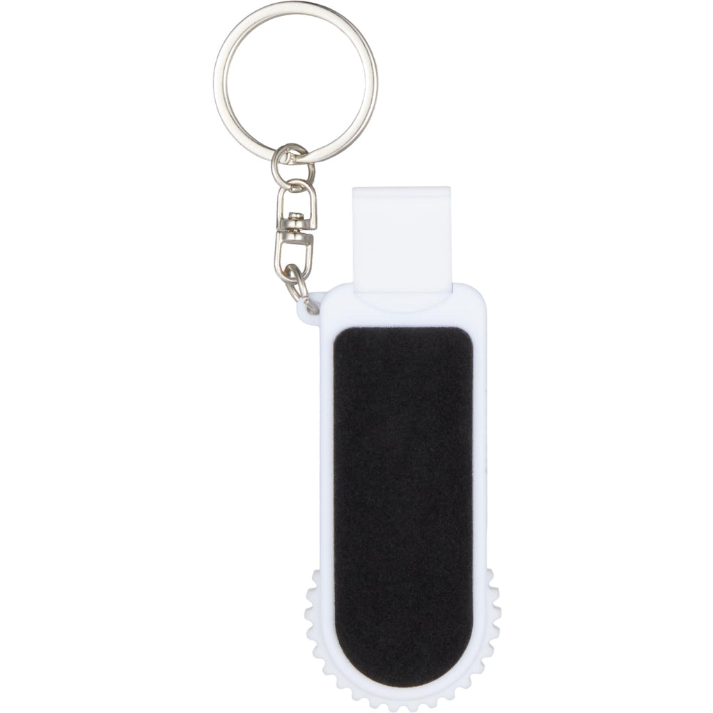 SpinStand Keychain with Phone Stand and Fidget Spinner Full Color - White - Back 2