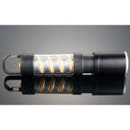 Spiral Filament Lantern Flashlight with Zoom, 150 Lumens Laser Engraving - Black - Front Open